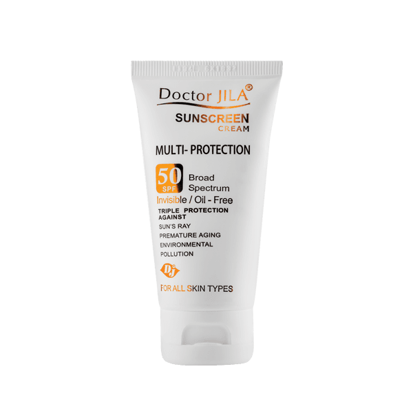 کرم ضد آفتاب مولتي-پروتکشن SPF 50 بي رنگ دکتر ژیلا